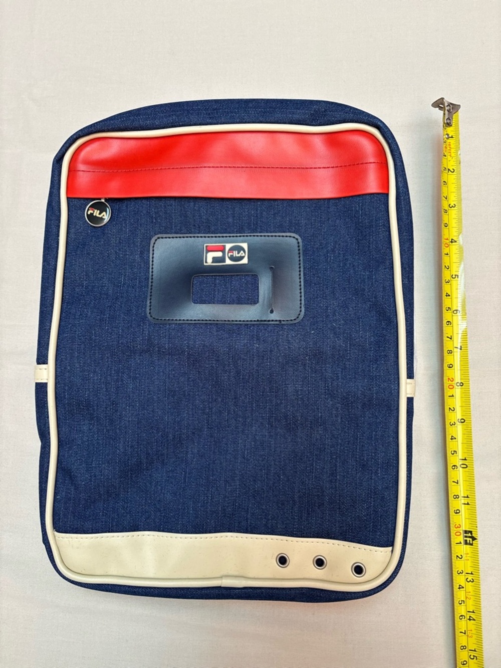 FILA Navy Blue & Red Vertical Backpack